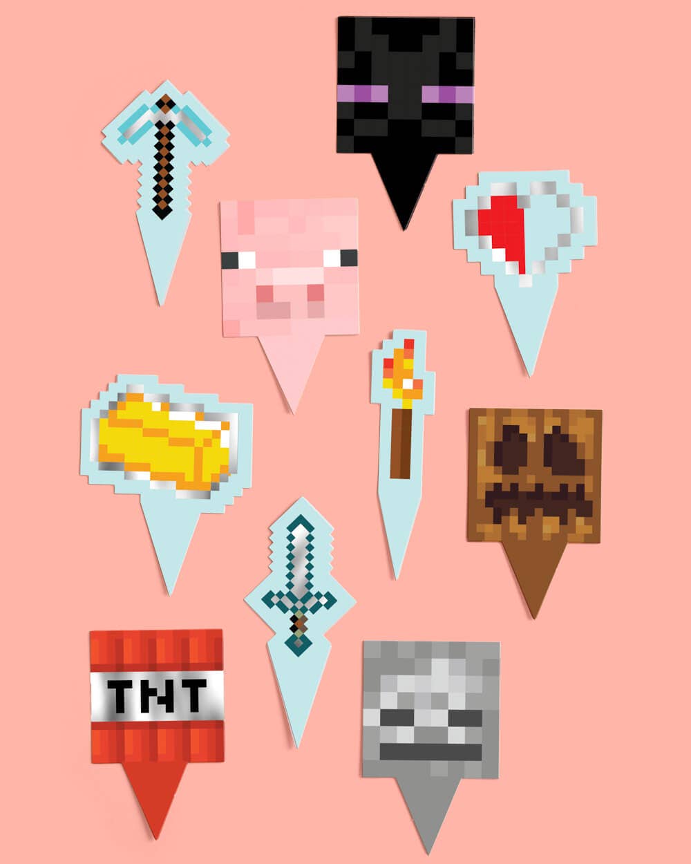 Petit Fetti - Wholesale Cupcake/Muffin Liner - Pixel Mining Cupcake Set - 30 sets of liners + toppers1