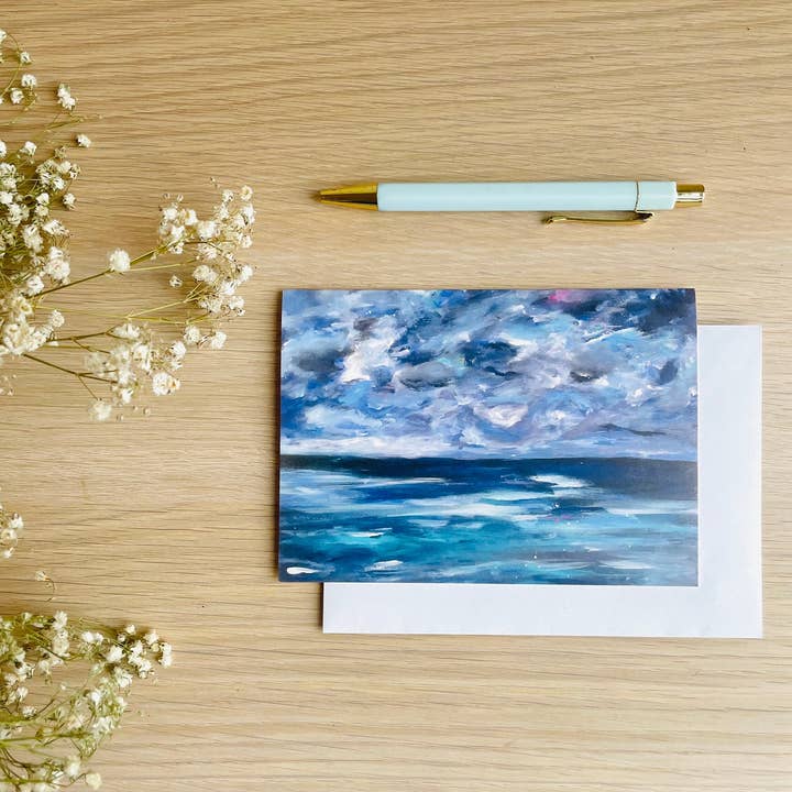 Beth Garner - Wholesale Everyday Greeting Card - Blue Seaside Card