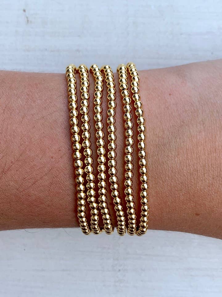 Metalliske stabler - Guld 3mm for engroshandel hos JacqMaria Jewelry