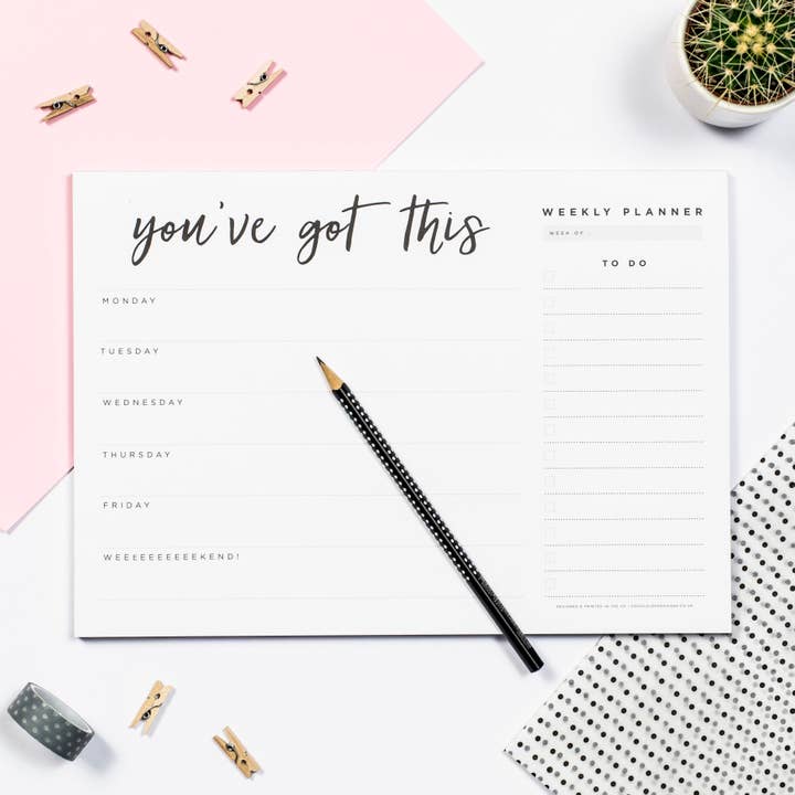 You've Got This Weekly Planner Pad for wholesale by doodlelove