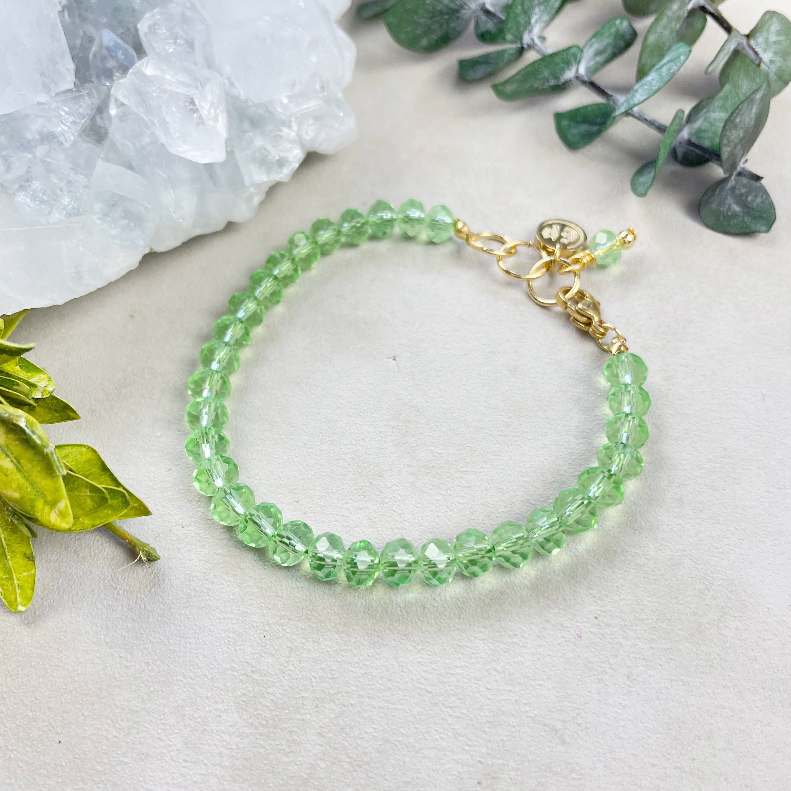 Ewelina Pas Jewelry - Wholesale Beaded Bracelet - Gloria// Translucent Mint Crystal Beaded Bracelet2
