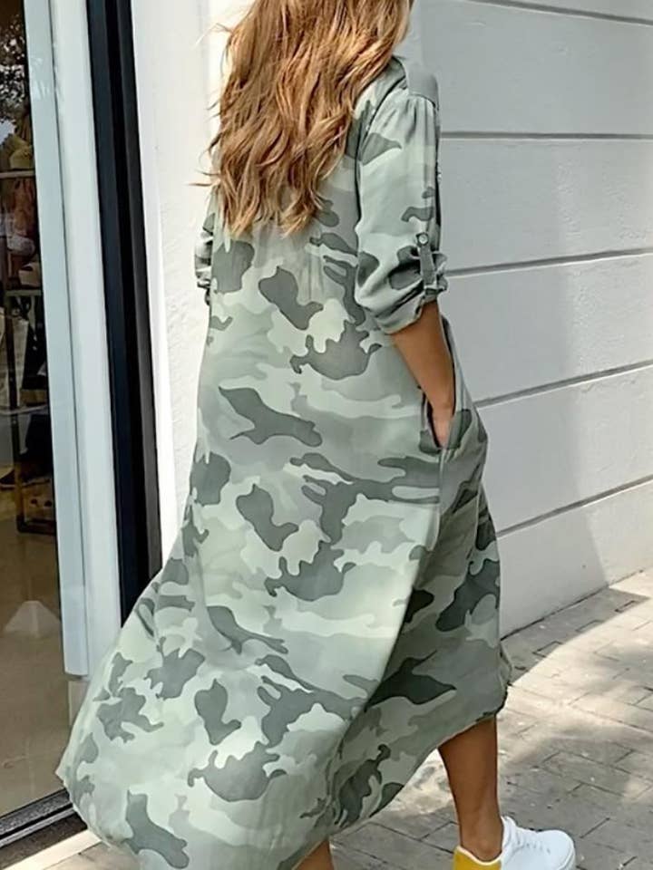 Fashion Combination - Wholesale Dress - Women's - Maxi Dress - Camouflage with Sequins2
