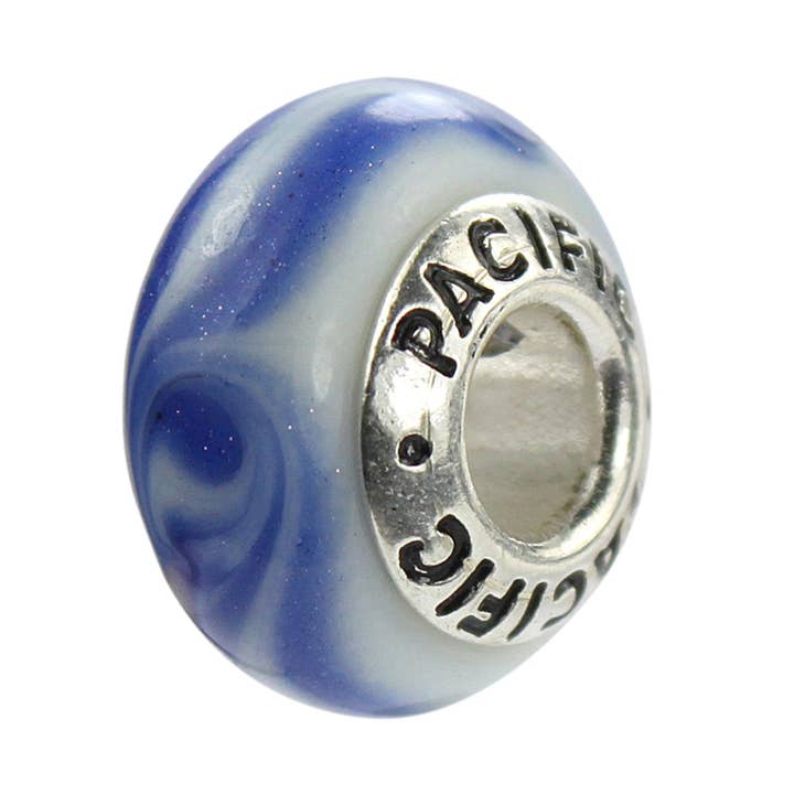 West Coast Jewelry - Wholesale Individual Charm/Pendant - Silver Murano Glass Bead - Paella0