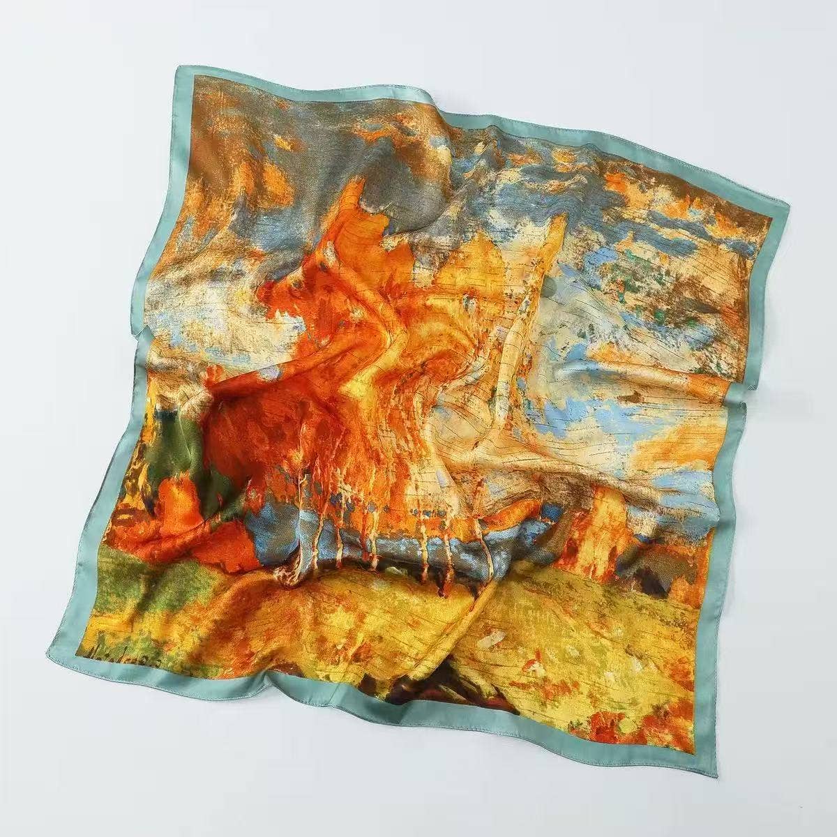 COSMOS - Wholesale Scarf - Women's - Flamboyant Artistic Square Scarf 70x70 Silk Touch1