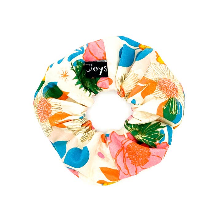 Wee Joys - Wholesale Scrunchie - Women's - Rightsized Scrunchie | Retro Metallic Floral3