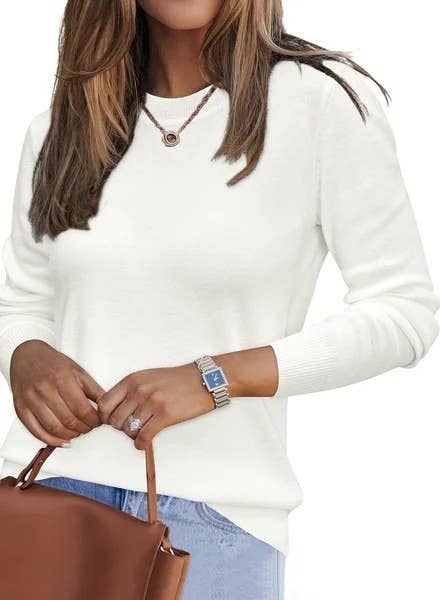 Rosa Clothing - Wholesale Knit Sweater - Women's - Casual Pullover Sweater in Solid Color for Versatile Styling2