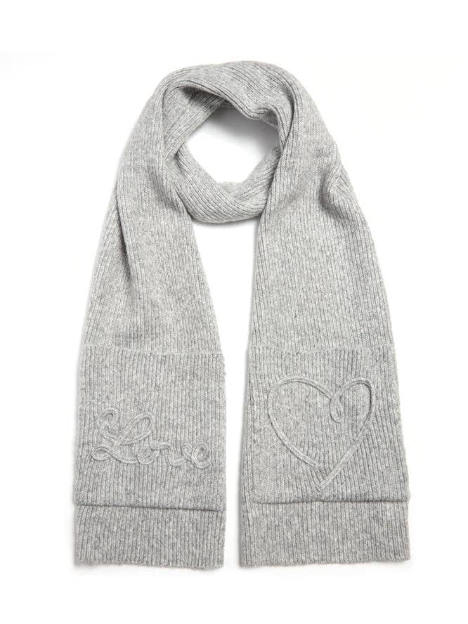 The Knit Embroidered Love Scarf for wholesale by Jocelyn