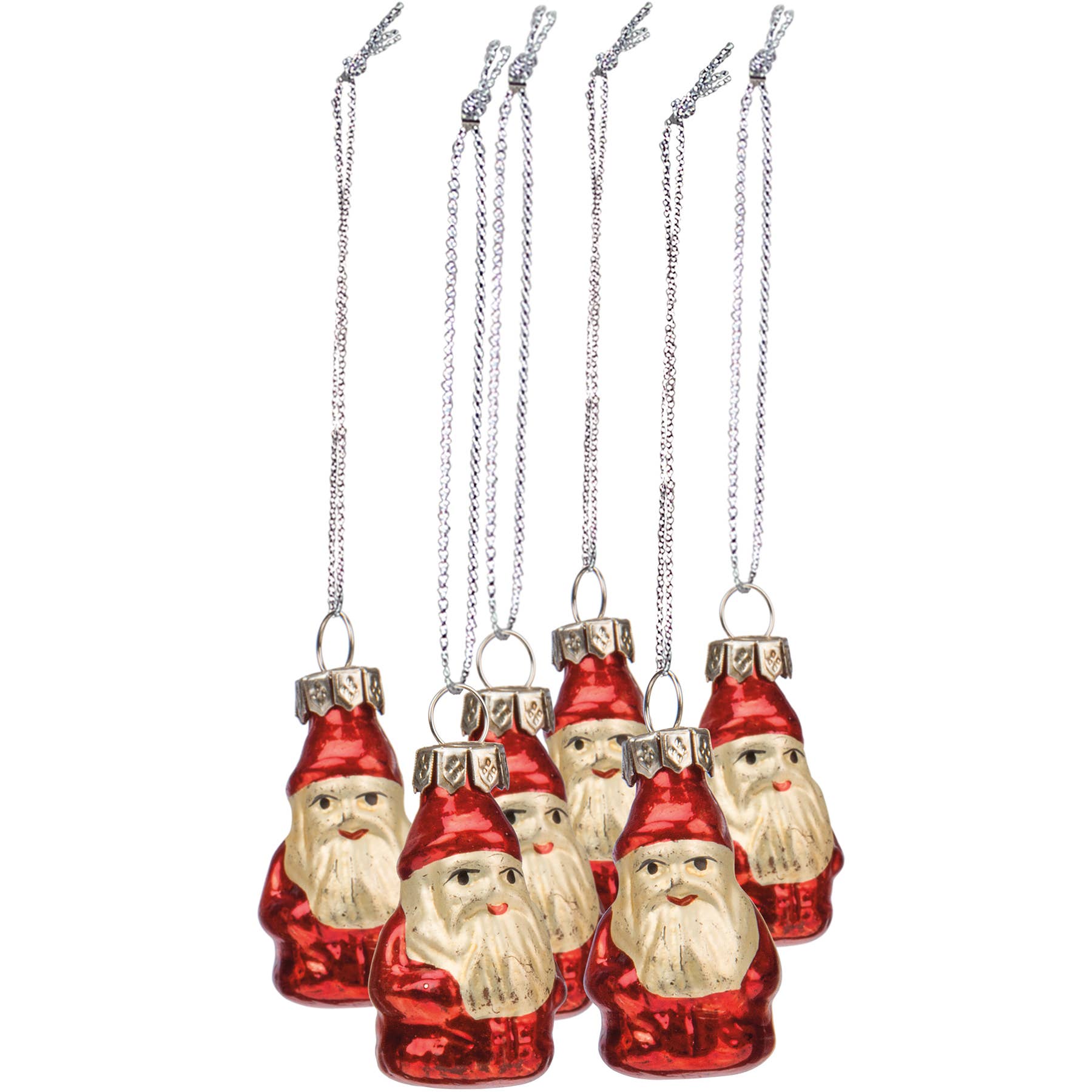Primitives by Kathy - Wholesale Ornament - Glass Santa Mini Ornament Set0