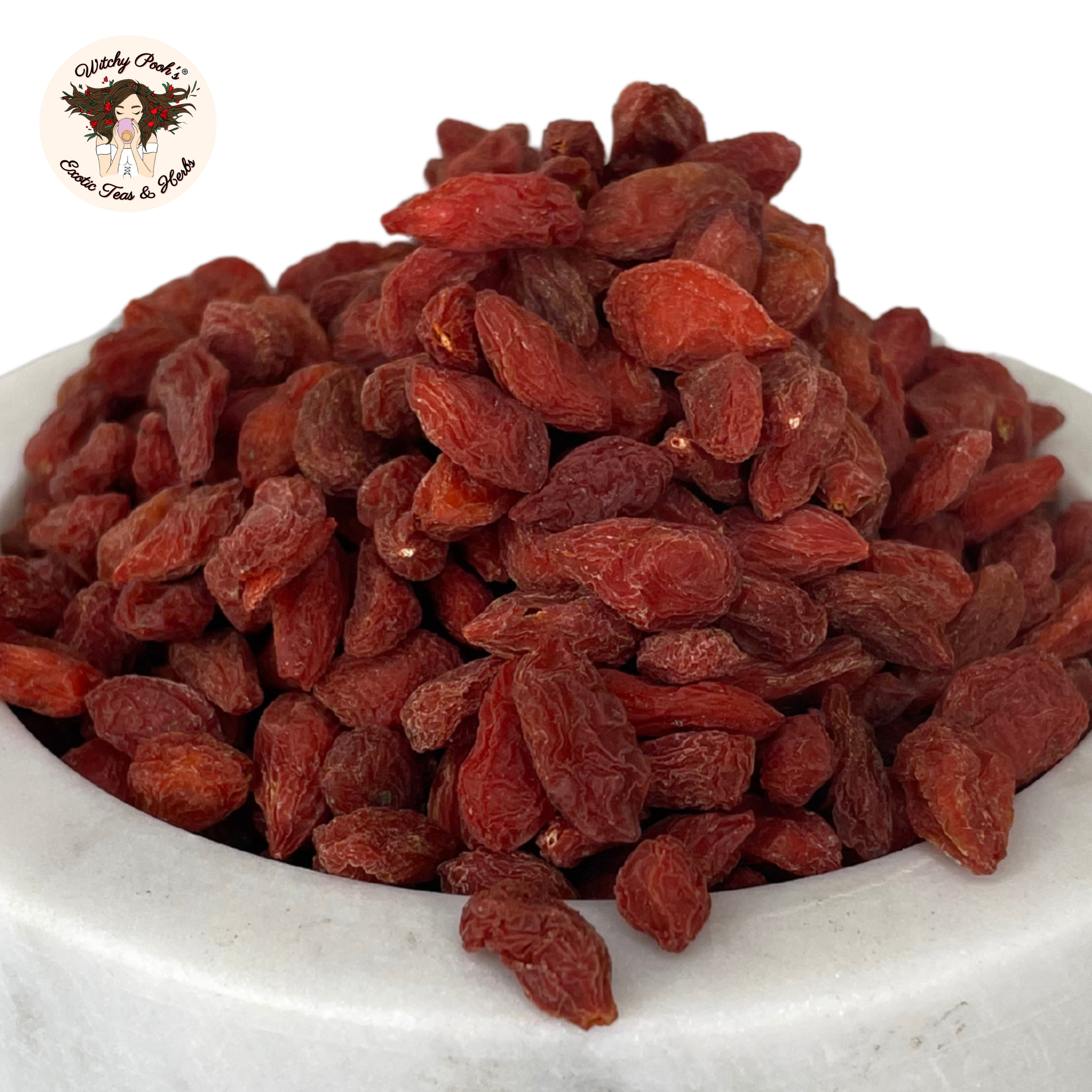 Witchy Pooh's Exotic Teas & Herbs - Wholesale Dried/Dehydrated Fruit - Witchy Pooh's Wolfberries, Goji Berries - Whole Soft & Chewy24