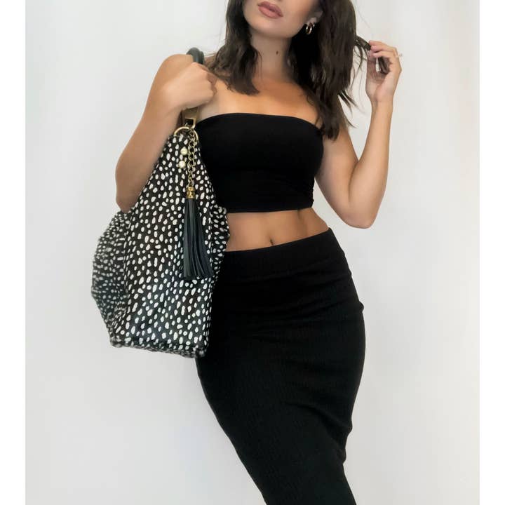 Charlie Leather - Wholesale Top Handle Bag - Women's - Gloria Large Handbag All Fur
