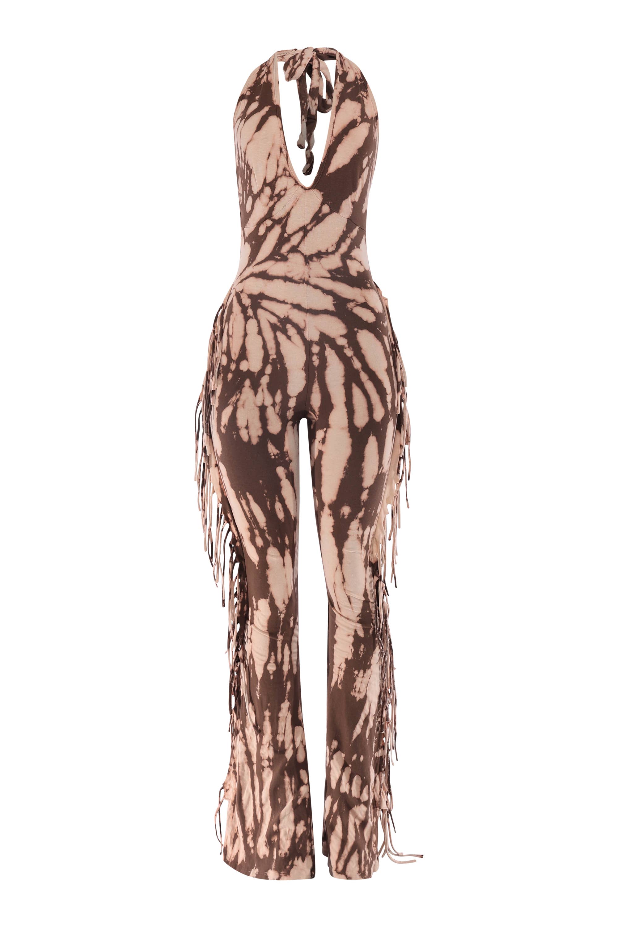 K Too - Wholesale Jumpsuit - Women's - Tie dye fringed halter jumpsuit5