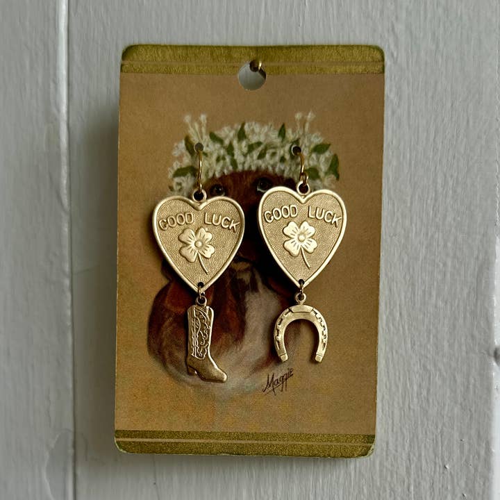 Chappell Roan Good Luck Earrings | Vintage Brass Earrings for wholesale by The Brass Era