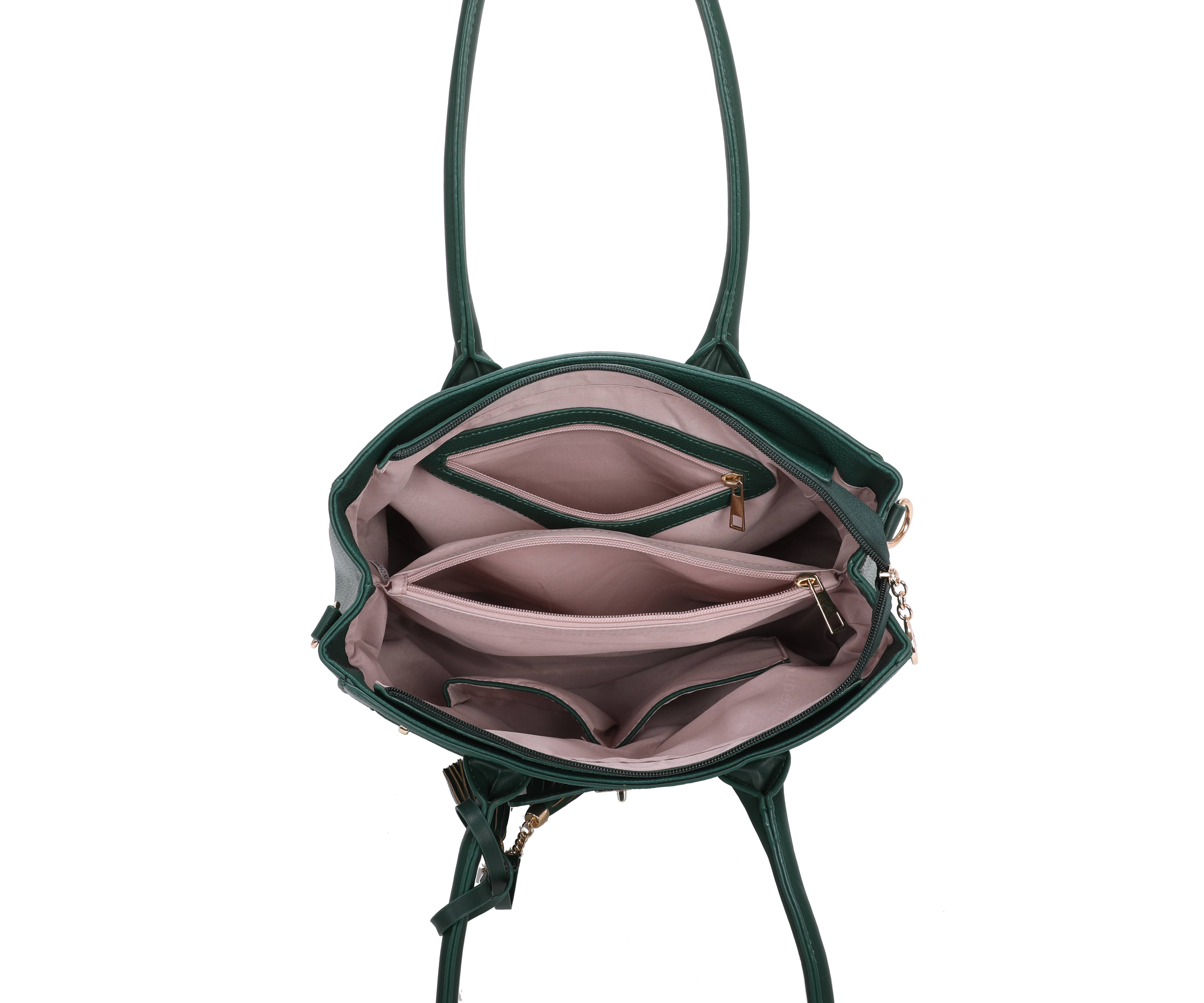 Superbia - Wholesale Handtas met handvat - Dames - Superbia grote tweekleurige draagtas met kwastje aan de voorkant, A4, 93147