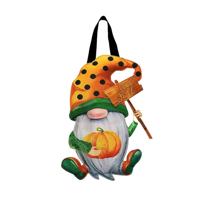 Fall Gnome Door Hanger 13" x 20" Briarwood Lane for wholesale by Briarwood Lane