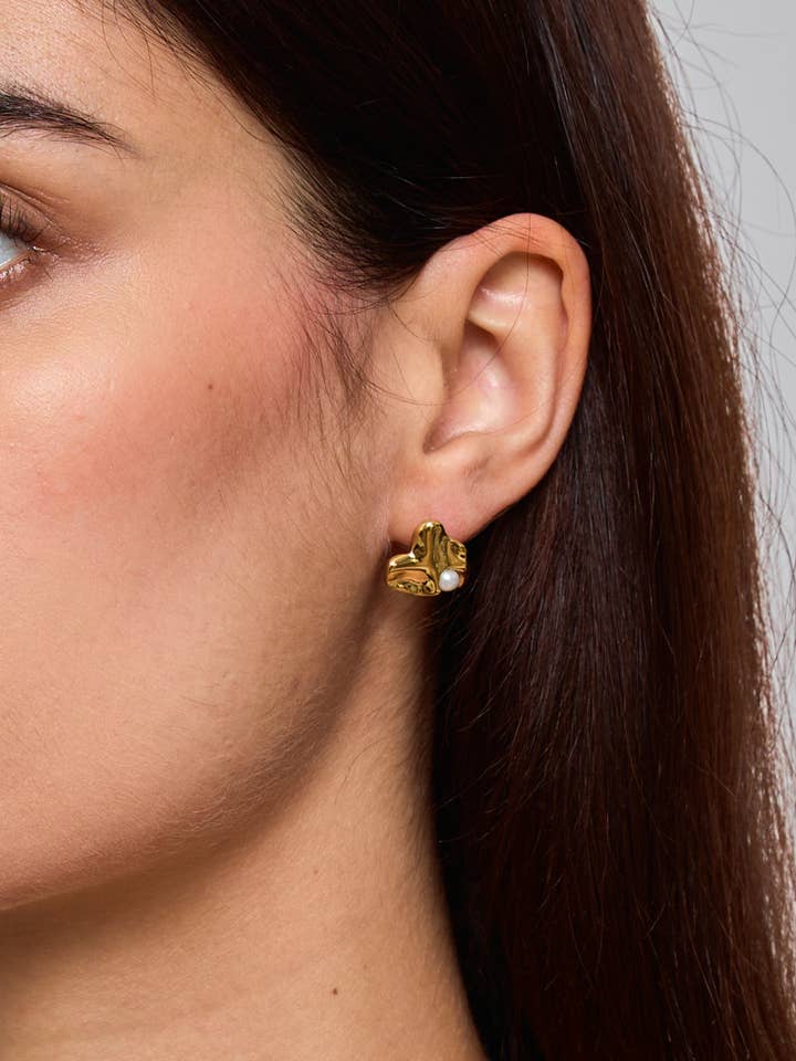 Boucles d'oreilles puces en acier inoxydable 124AQ175 pour la vente par BYREN | ÉLINE L'ATELIER