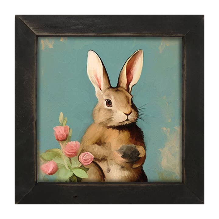 Pastel bunny with roses for wholesale by ginger blue