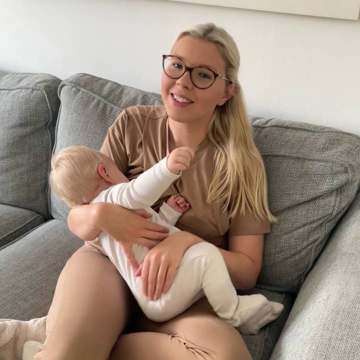 Mocha Luxurious Cotton Breastfeeding Loungewear Short Sleeve for wholesale by Stylish Collective