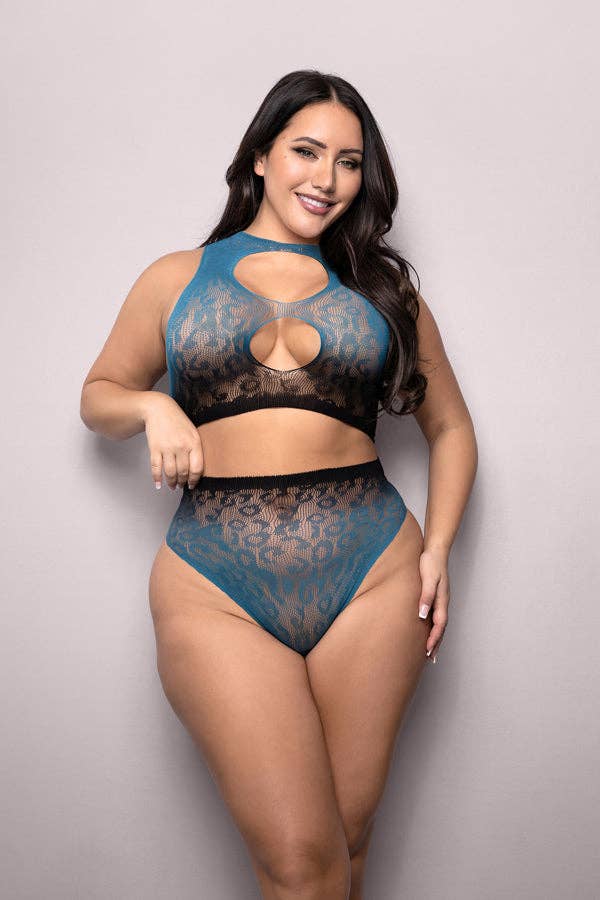 Black Blue Deep Dive Ombre Top & Panty for wholesale on Faire6