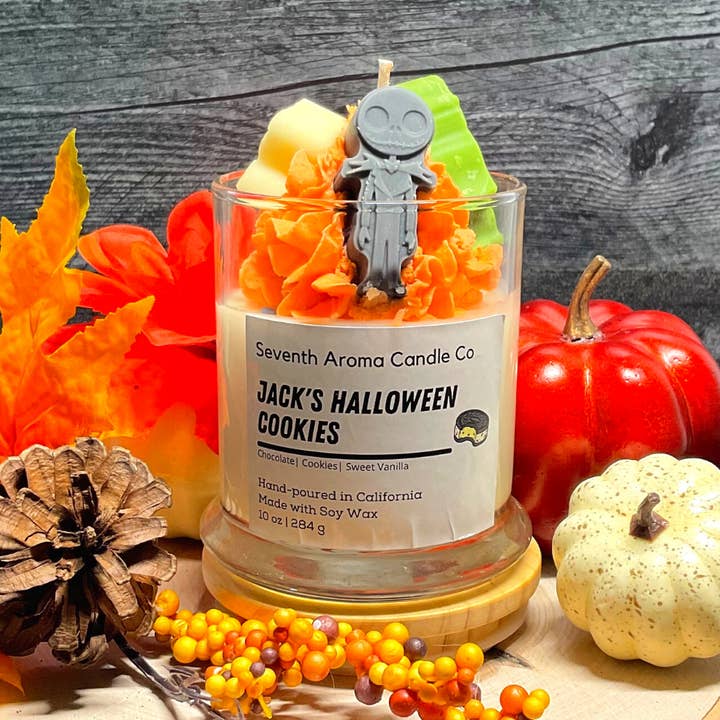 Jack Halloween Cookies Candle for wholesale by Seventh Aroma Candle Co