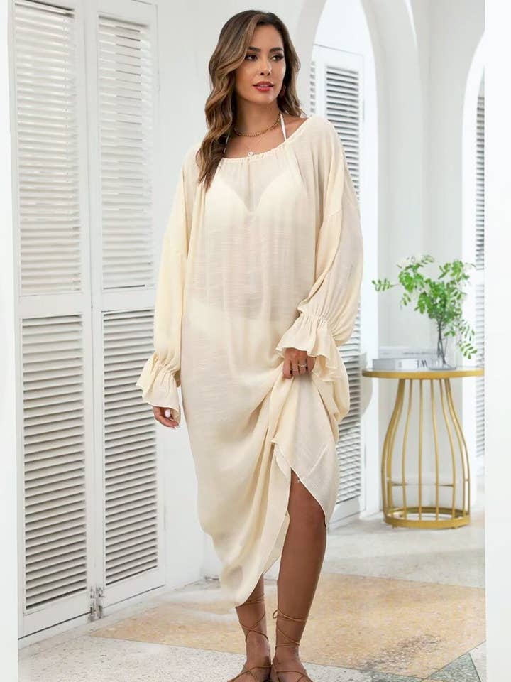 Hope & Sunshine - Wholesale Swim Cover Up - Women's - V-Neck Bikini Cover-Up Dress