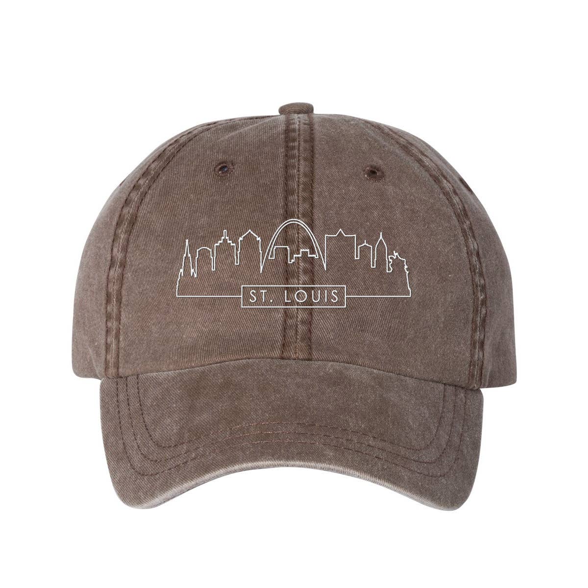 Lucky Luna Apparel - Wholesale Baseball Cap - Unisex - Skyline St. Louis Embroidered Pigment Dyed Dad Hat16