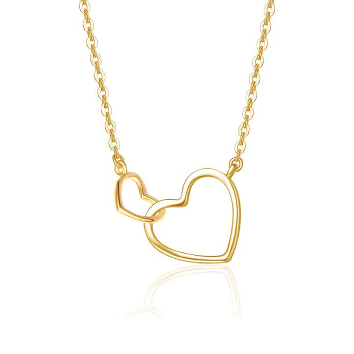 FANCIME Love Heart 14K Yellow Gold Necklace for wholesale by Fanci Me Jewelry