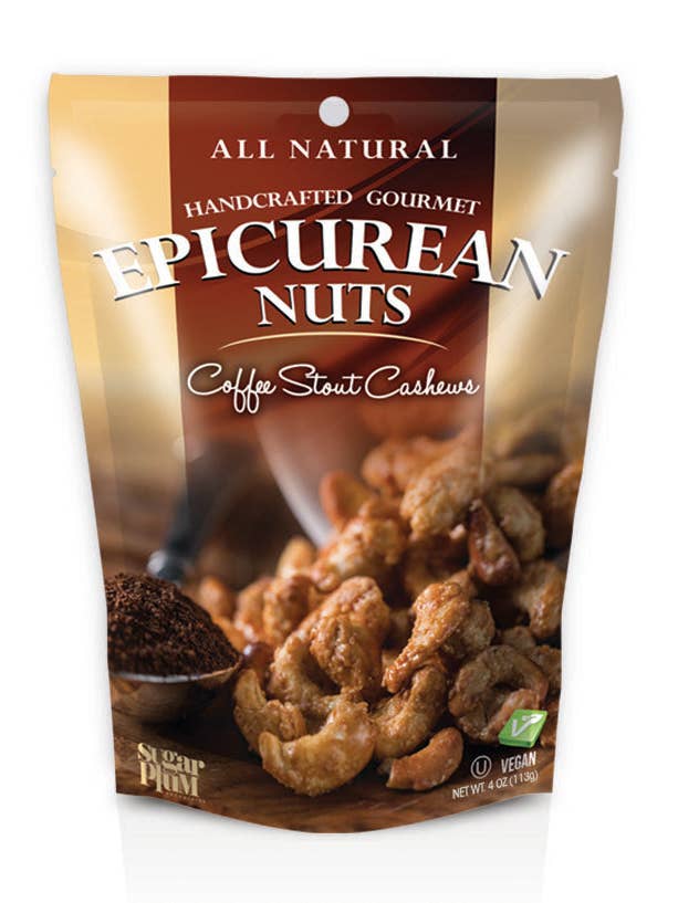 Epicurean Nuts Coffee Stout Cashews – 3 Pack Gourmet Snack for wholesale by Sugar Plum Chocolates