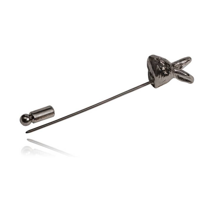 Black Rhodium Rabbit Lapel Pin for wholesale by MONVATOO London