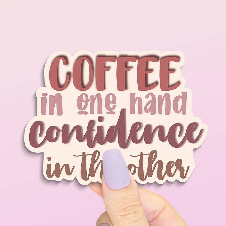 Kaffe och förtroende klistermärke | Kaffe Lover Klistermärke för wholesale av Kellio Studio
