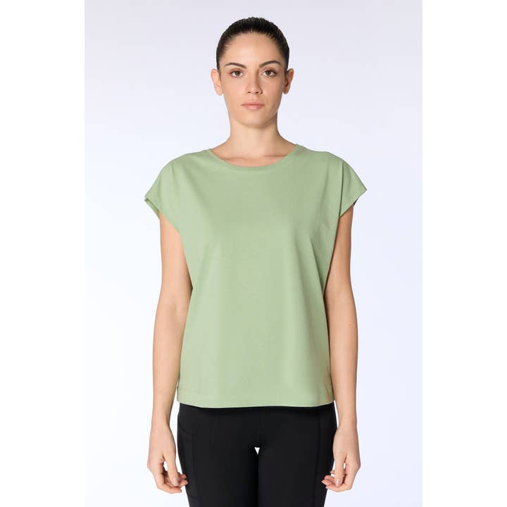 4416-136 | Dames Oversized Shirt - Basilicum voor wholesale door Leela Cotton