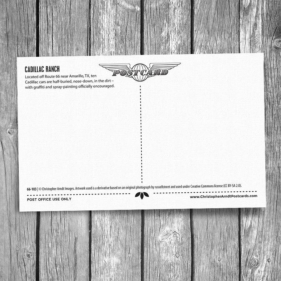 Christopher Arndt Postcard Co. - Wholesale Postcard - Route 66 Cadillac Ranch Postcard1