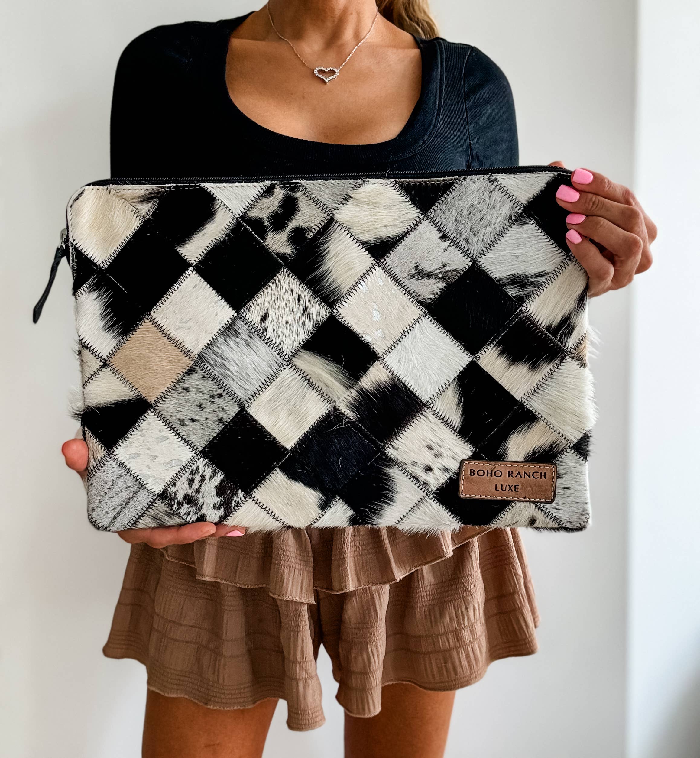 Boho Ranch Shop - Wholesale Laptop/Tablet Case - Unisex - BOHO LUXE LAPTOP tech sleeve computer bag hairon cowhide1