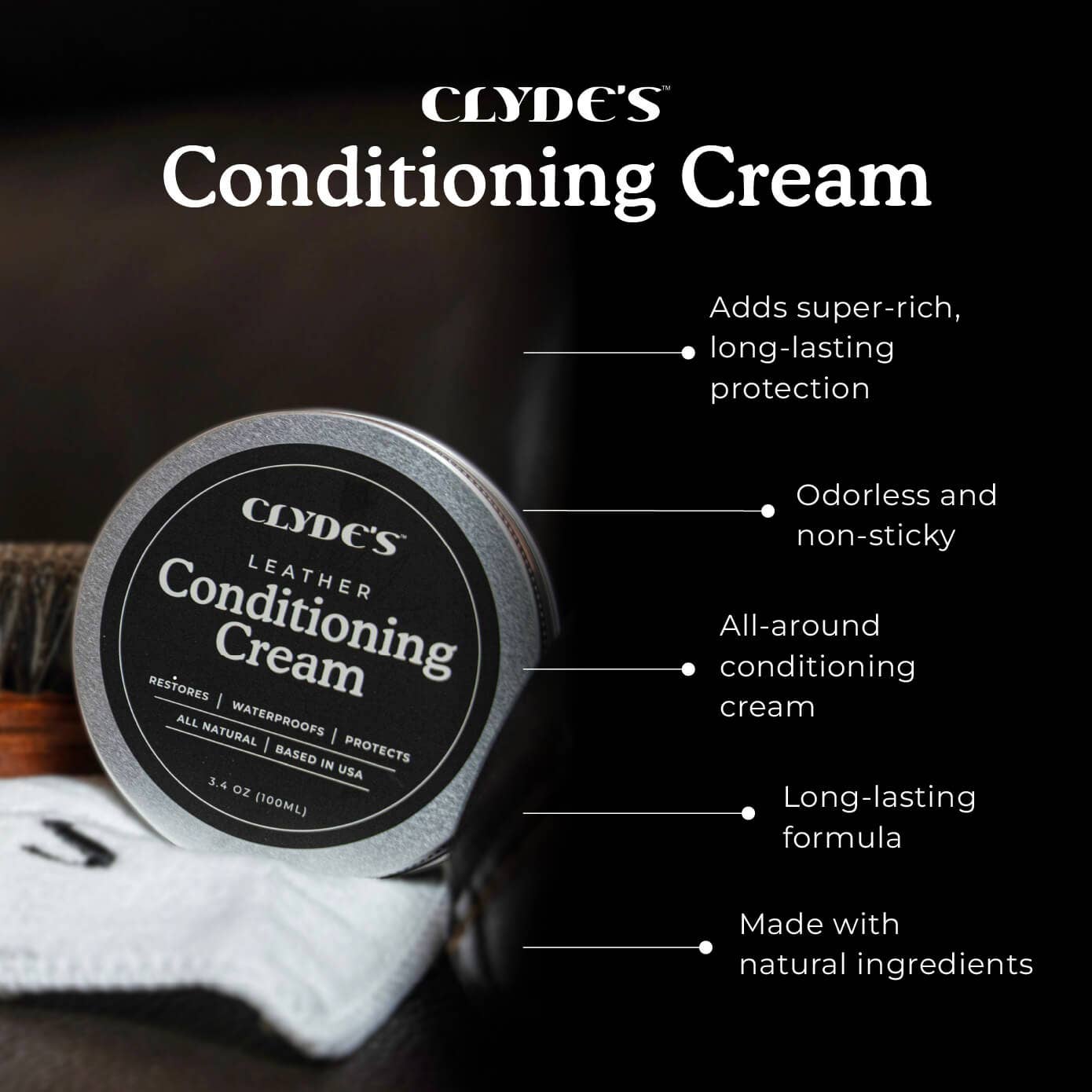 Clyde's Leather Company - Wholesale Leather Conditioner - Clyde's Leather Conditioning Cream2
