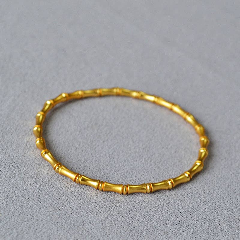 Revelari - Wholesale Bangle Bracelet - Gold Bamboo-Style Stretch Bracelet0