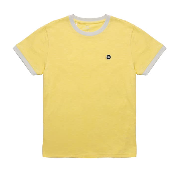 Camiseta de algodão orgânico amarela com trama slub por atacado de BILLYBELT