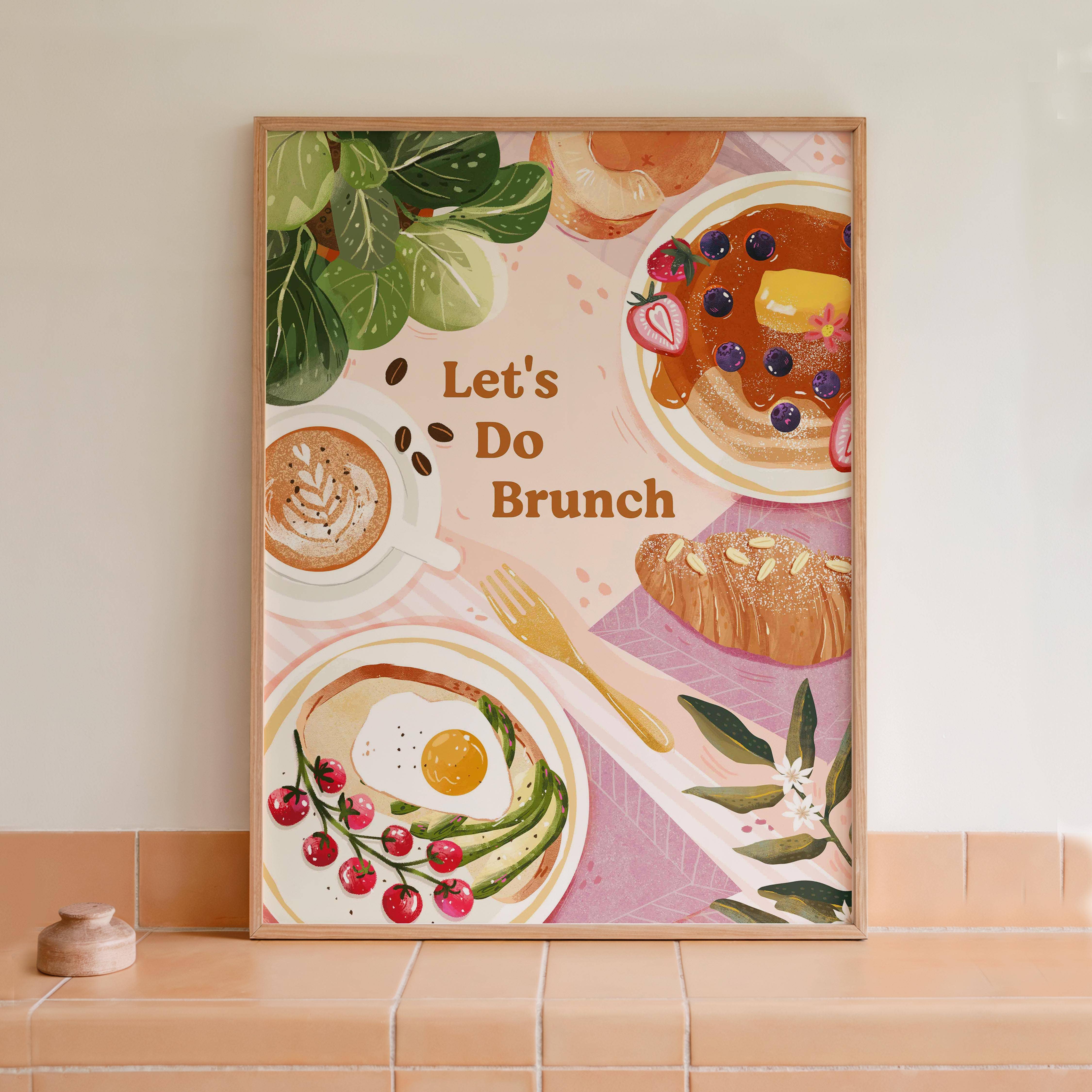 Anna Cheng Design – wholesale Art print – Let's Do Brunch Breakfast Cafe Art Print for Foodies1