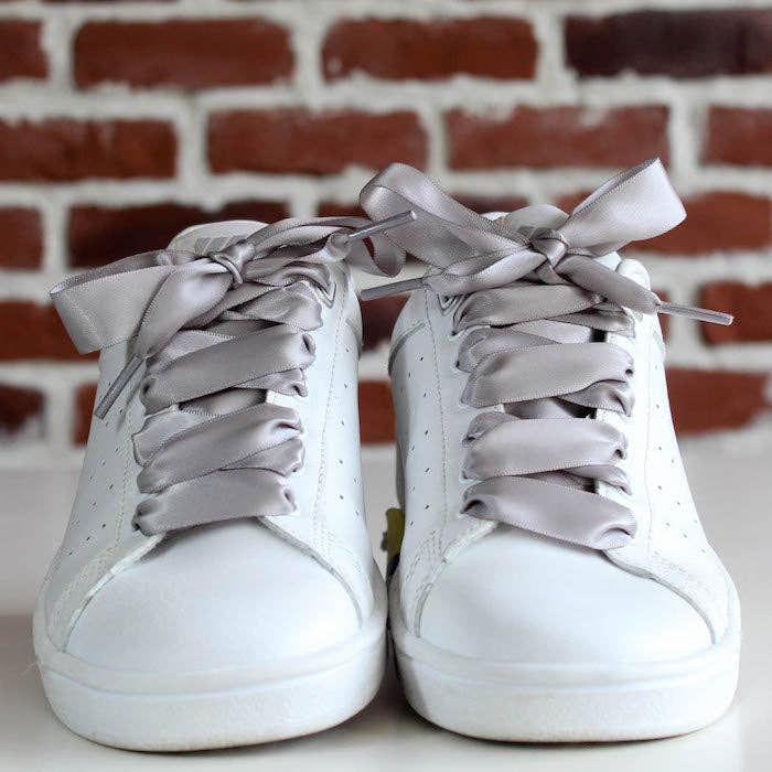 furiouslaces – Cordões - Mulher por atacado – Atacadores cetim cinzentos1