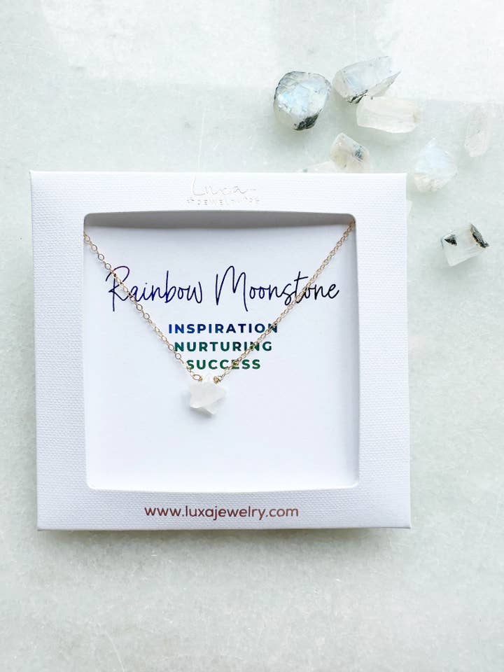 Colar Rainbow Moonstone Astrae por atacado de Luxa Jewelry