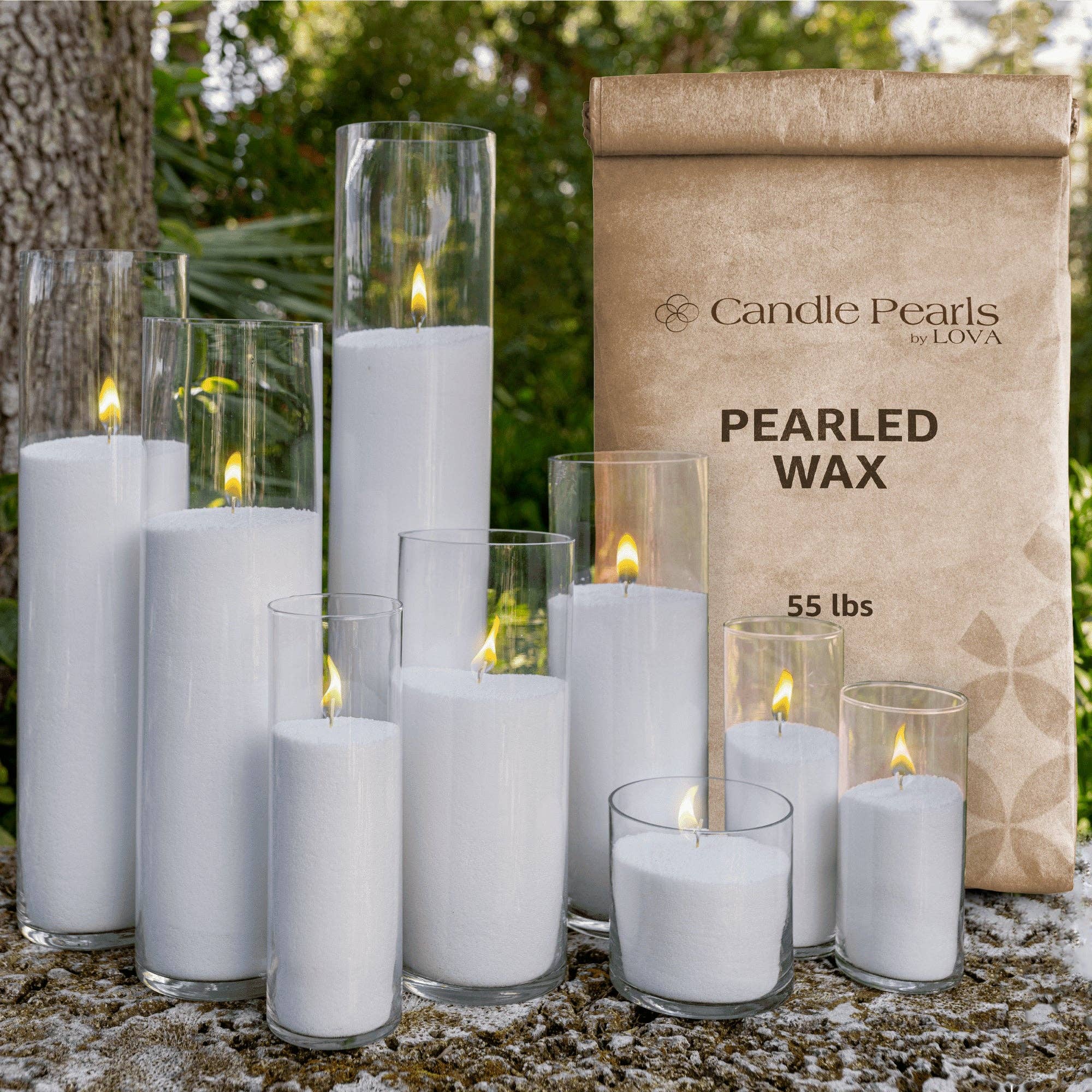 Lova Candles - Wholesale Wax Melt - LOVA Pearled Wax 55 lbs (25kg) +150 wicks0