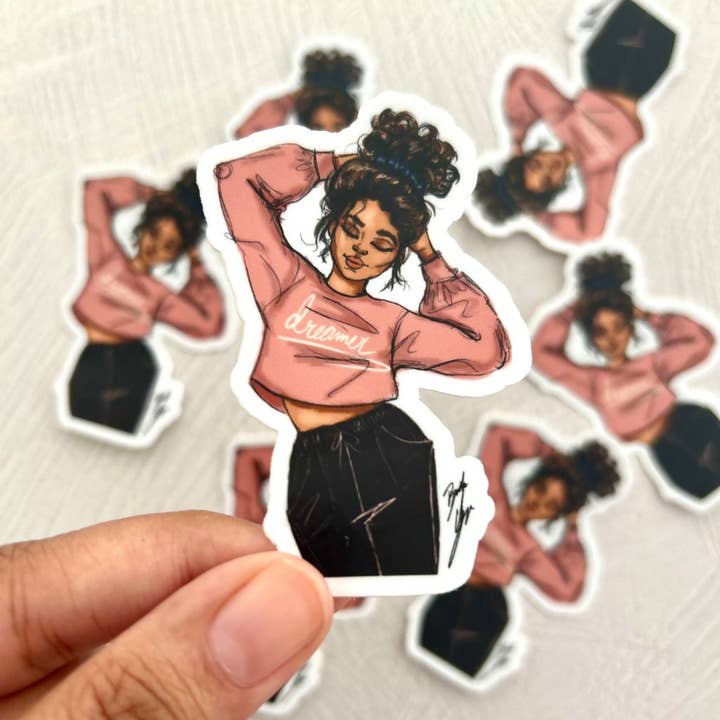 Autocollant en vinyle Dreamer 2 x 3 pouces pour la vente par Brooke Ashley Collection