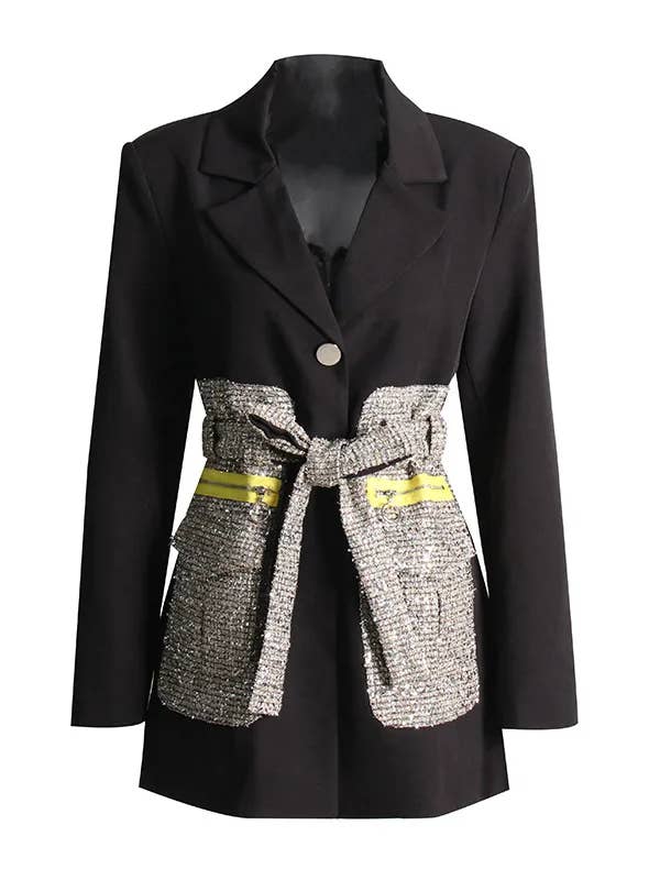 BL031 Tweed Patch Work Elegant Blazer and other Purchase Wholesale patch blazer. Free Returns & Net 60 Terms on Faire trending on Faire.