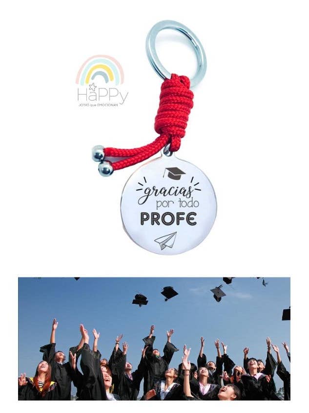 Portachiavi in acciaio e corda nautica rotonda da 40 mm incisa con tè. per la vendita all'ingrosso da parte di Happypulseras