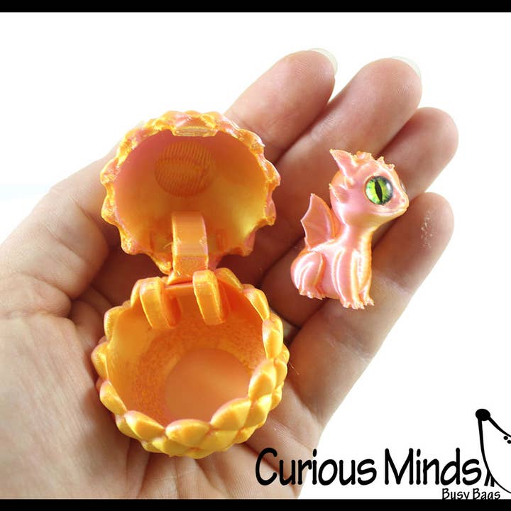 Curious Minds Toys - Wholesale Fidget Toy - Kids - 1 3D Printed Baby Dragon in Egg Fidget Toy - Unique Sensory 5