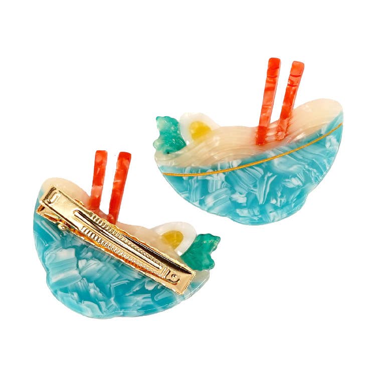 Blå Ramen Bowl Hårklor, Mat - Inspirerad Ramen Sidoklämma för wholesale på Faire6