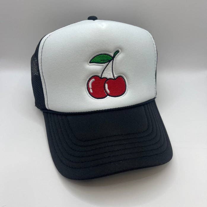 Nero/Bianco Cappello Cherry Bomb Trucker | Nero/Bianco in vendita all'ingrosso su Faire