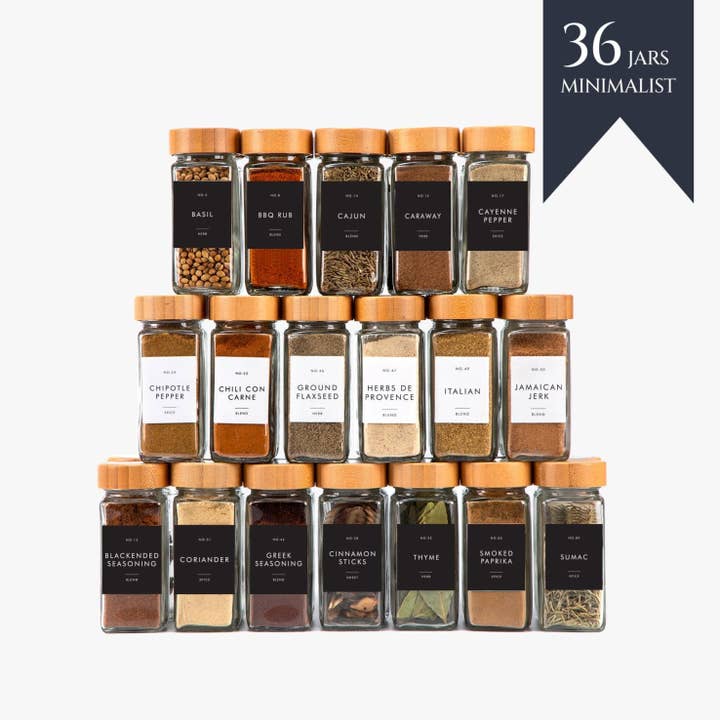 Finessy - Wholesale Jar - SPICE JARS WITH LABEL BAMBOO LID11