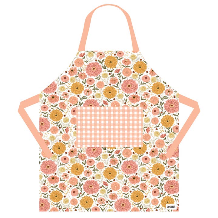 Zinnia Avental - Avental de Cozinha Floral de Primavera por atacado de Gingiber