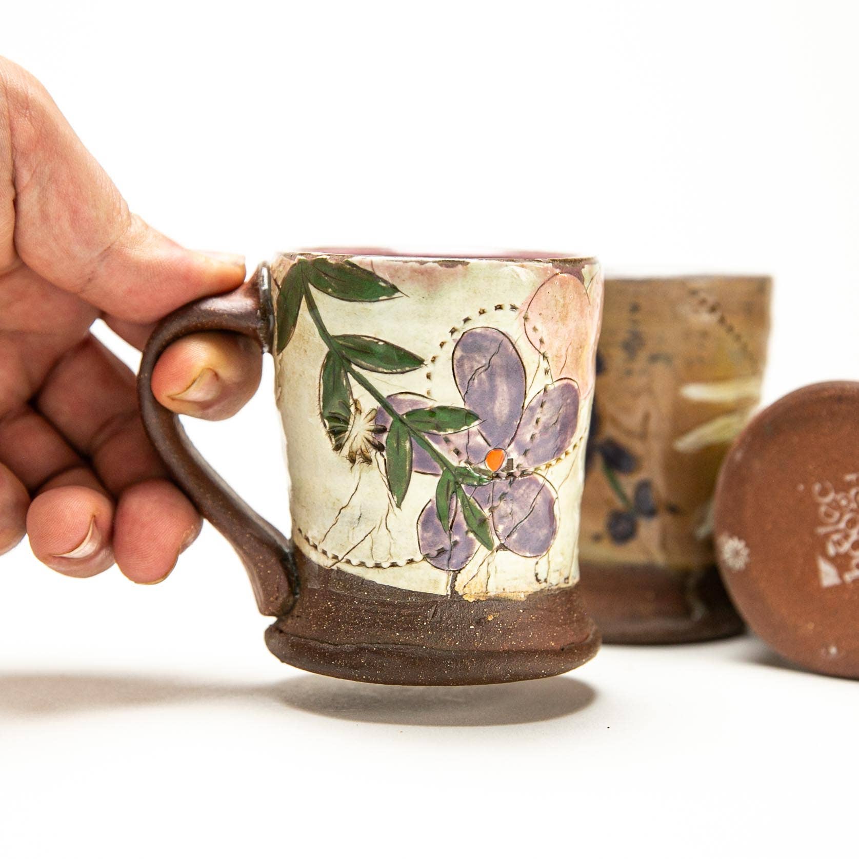 Alec Hoogland Ceramics – Großhandel Kaffeebecher – Künstlerwahl Blumen-Espressotasse2