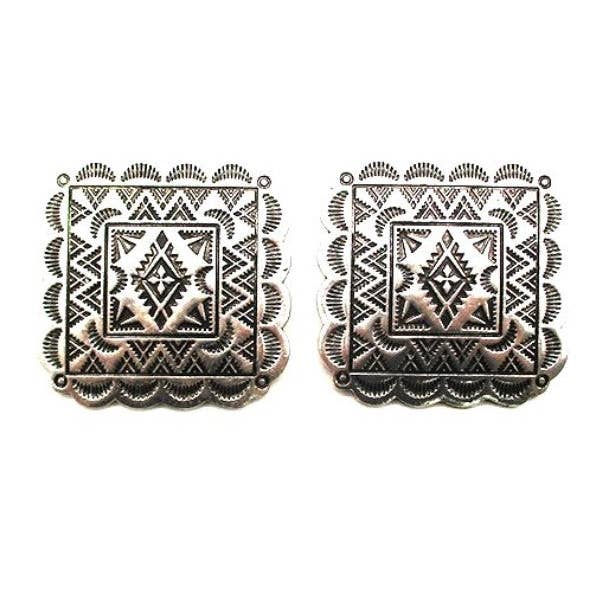 Snowing West - Wholesale Dangle Earrings - WESTERN CONCHO DESIGN POST EARRINGS