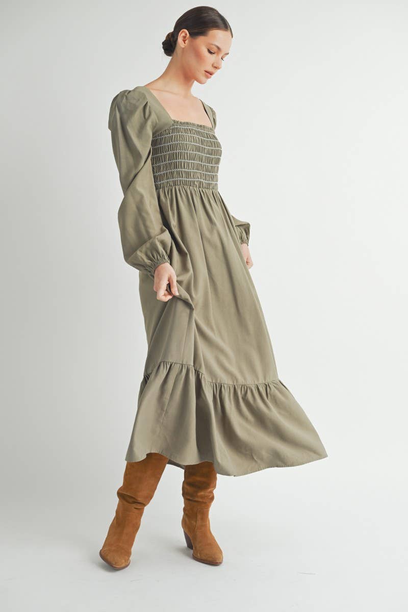 OLIVE Smocked Maxi Dress -1 for wholesale on Faire6